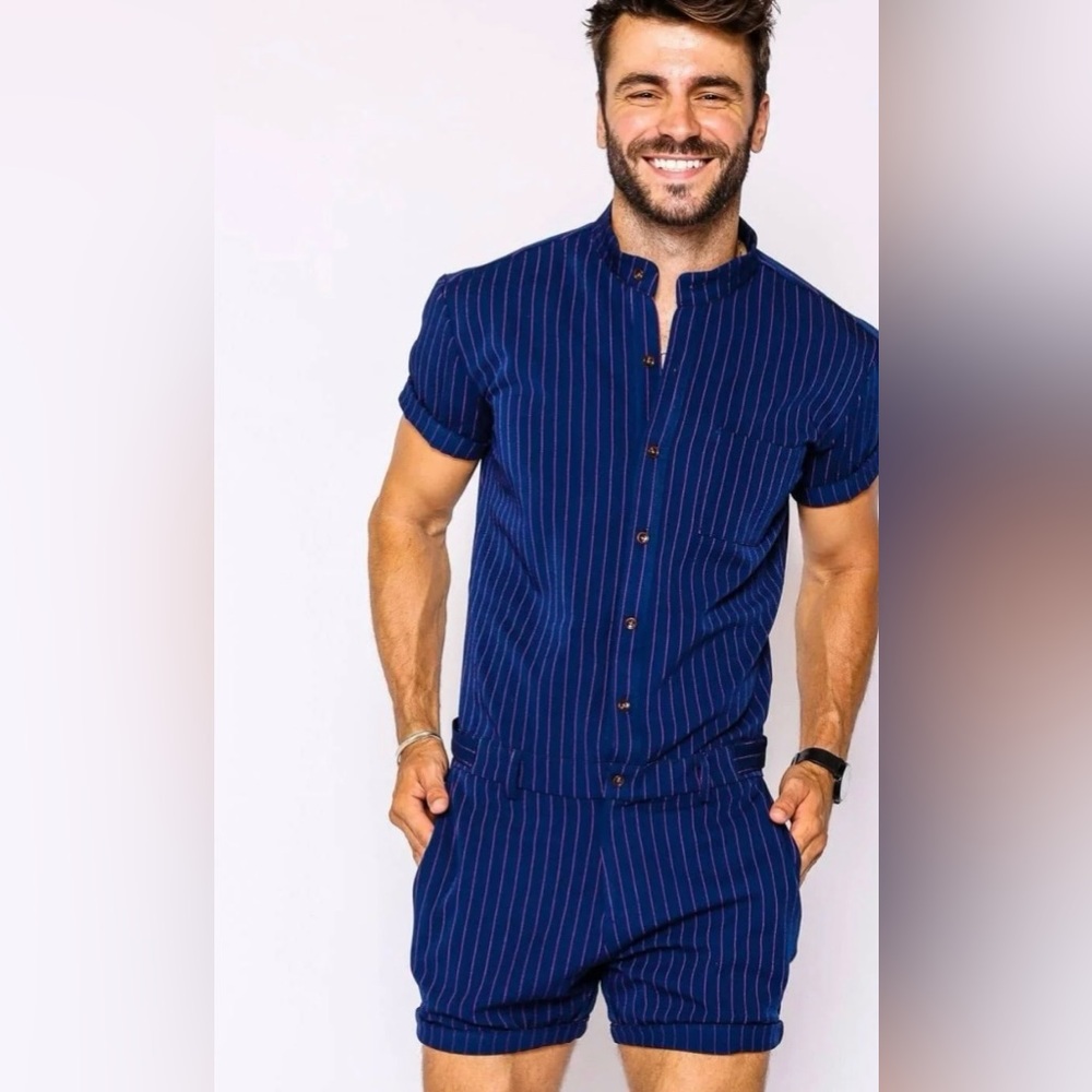 Large Blue and Red Romper Jack Romper